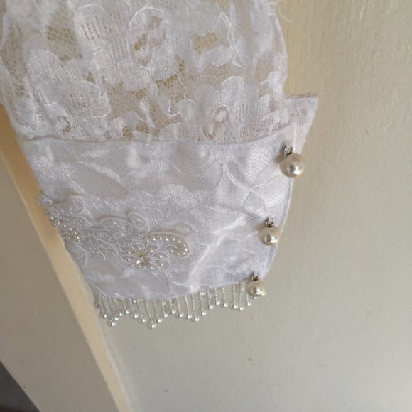 Lilia Smitty Vintage White Lace Beaded Sequin Top Size 3/4 - Picture 3 of 9